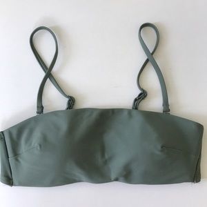 Aerie green bandeau bikini with removable straps